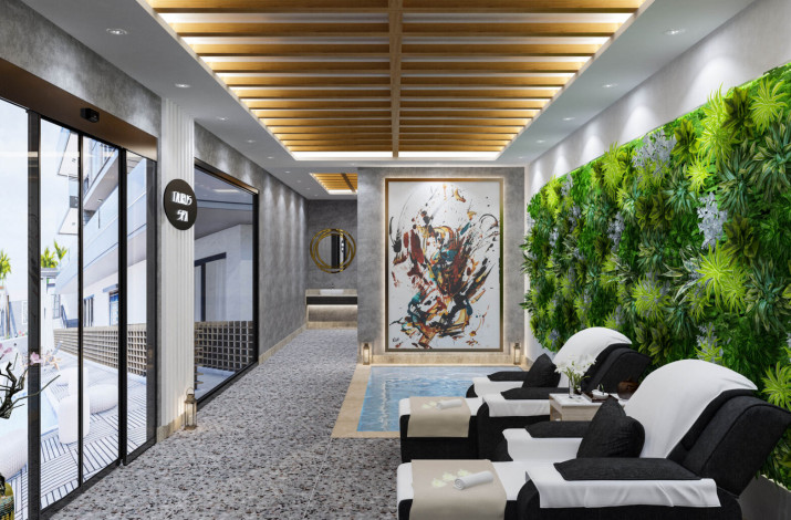 Новый инвестиционный проект у моря в районе Кестель! Различные планировки, 45-170 м2 - Ракурс 32