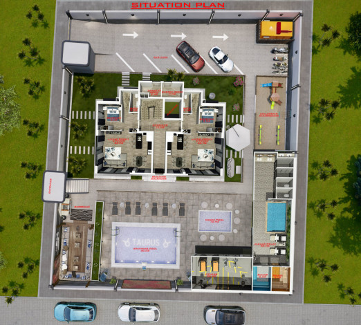 Новый инвестиционный проект у моря в районе Кестель! Различные планировки, 45-170 м2 - Ракурс 33