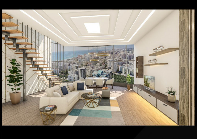 Апартаменты 1+1 на завершающем этапе строительства в одном из лучших комплексов Махмутлара по ценам дешевле, чем у застройщика, 56-63 м2 - Ракурс 17