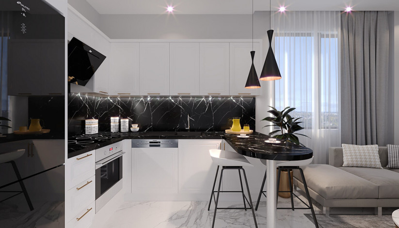 Проект на завершающем этапе стройки в популярном районе Махмутлар, Алания. - Ракурс 13