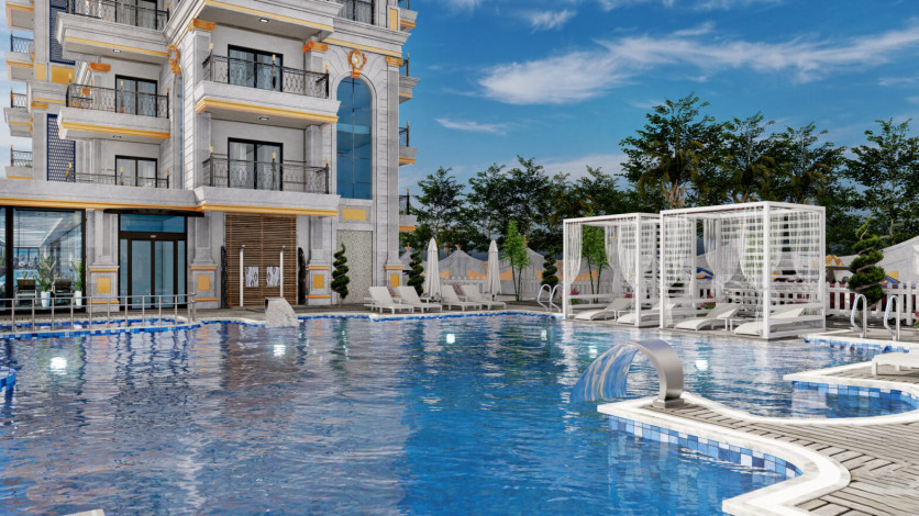 Проект на завершающем этапе стройки в популярном районе Махмутлар, Алания. - Ракурс 3