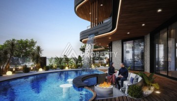 Вилла 5+1 с частным бассейном и уличным камином. Каргыджак, Алания. - Ракурс 9