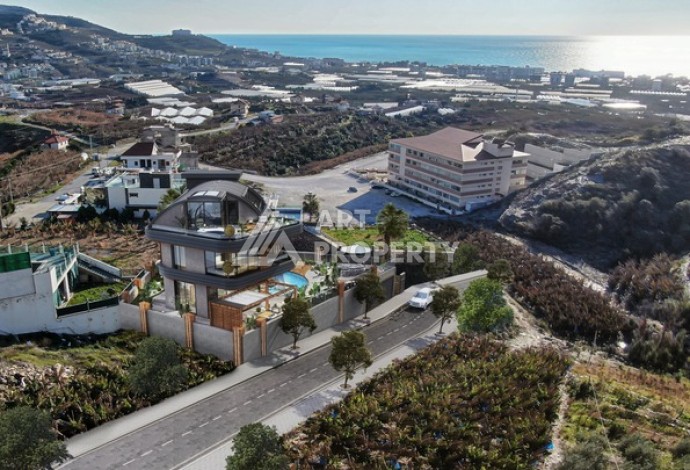 Вилла 5+1 с частным бассейном и уличным камином. Каргыджак, Алания. - Ракурс 12