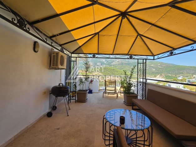 Просторный меблированный дуплекс 2+1 с панорамными видами на горы и город в  районе Каргыджак. - Ракурс 24