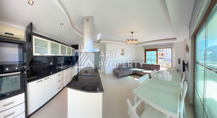 Квартира 2+1 с видом на море, 105 кв.м. Кестель, Алания - Ракурс 12