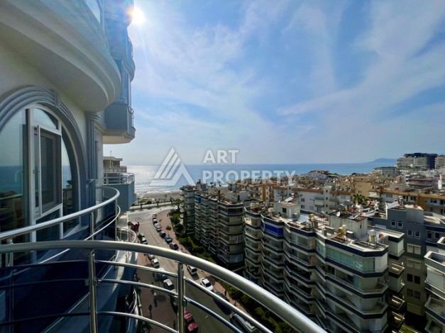 Просторная 2+1 квартира 110 м² на 9 этаже с панорамным видом на море и крепость, в 70 метрах от пляжа, с бассейном и развитой инфраструктурой - Ракурс 12