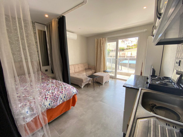 Студия с мебелью с частичным видом на море в живописном районе Каргыджак, 37 м2 - Ракурс 20