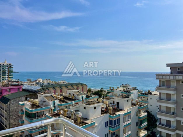 Просторная 2+1 квартира 110 м² на 9 этаже с панорамным видом на море и крепость, в 70 метрах от пляжа, с бассейном и развитой инфраструктурой - Ракурс 17