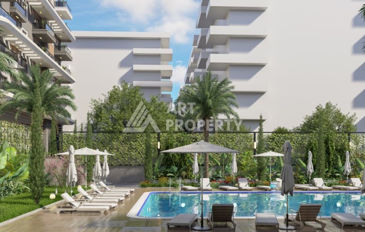 Квартиры с видом на море 2+1, 3+1 и 4+2. Первая береговая линия в Махмутларе - Ракурс 3