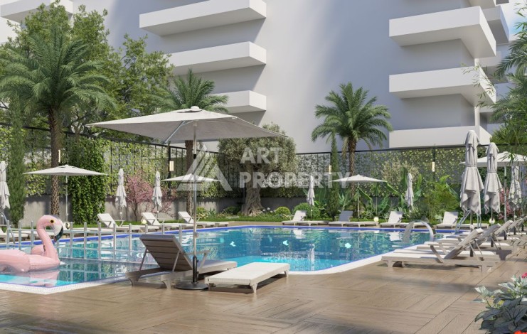 Квартиры с видом на море 2+1, 3+1 и 4+2. Первая береговая линия в Махмутларе - Ракурс 4