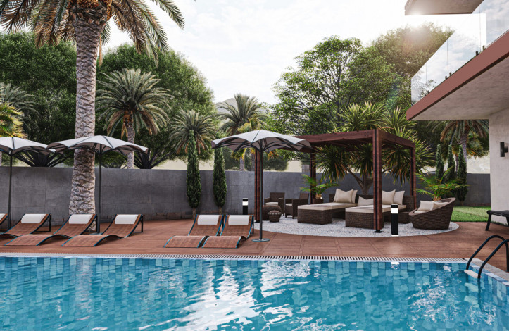 Квартиры 2+1 и дуплекс 4+1 в новом проекте, стартующем в январе 2022 года в районе Оба, 75-155 м2 - Ракурс 8