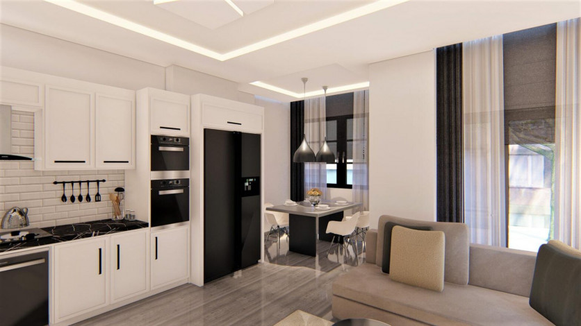 Квартиры 1+1 в новом готовом проекте в центре города Аланья, 50-132 м2 - Ракурс 10