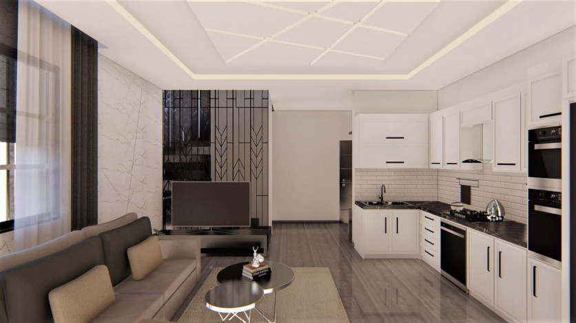 Квартиры 1+1 в новом готовом проекте в центре города Аланья, 50-132 м2 - Ракурс 11