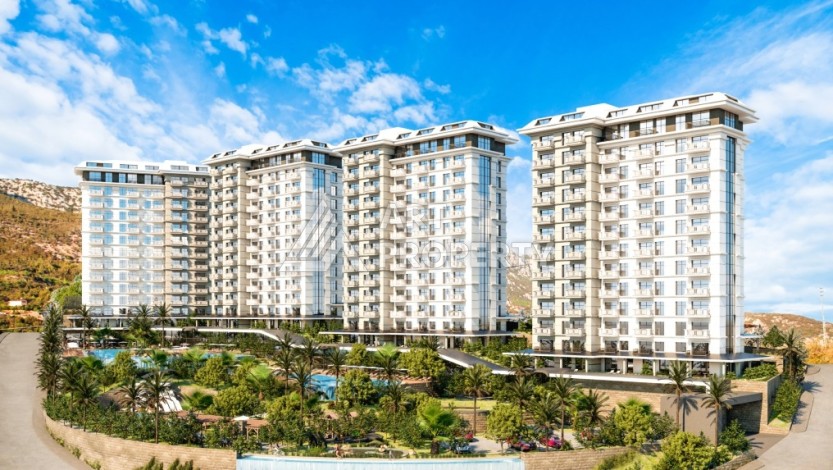 Квартира 1+1 с видом на море и горы в Махмутларе, 51 м² - Ракурс 0
