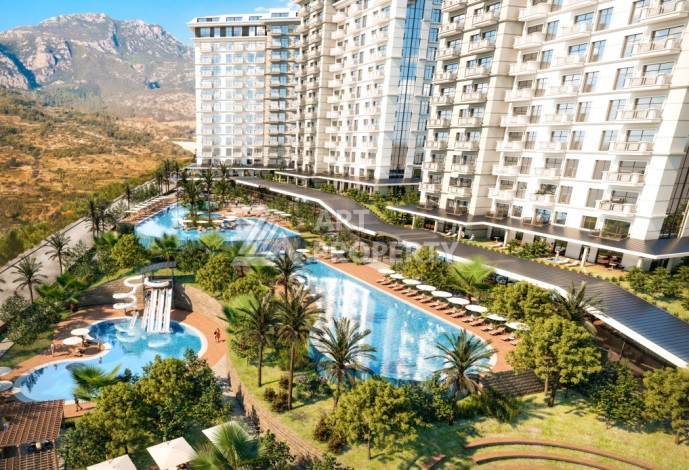 Квартира 1+1 с видом на море и горы в Махмутларе, 51 м² - Ракурс 29