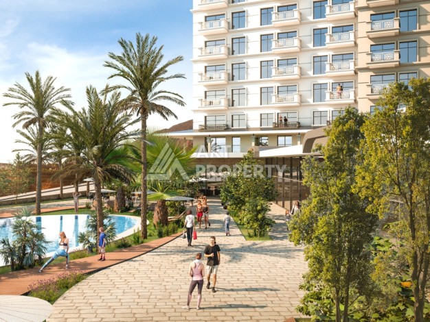 Квартира 1+1 с видом на море и горы в Махмутларе, 51 м² - Ракурс 35