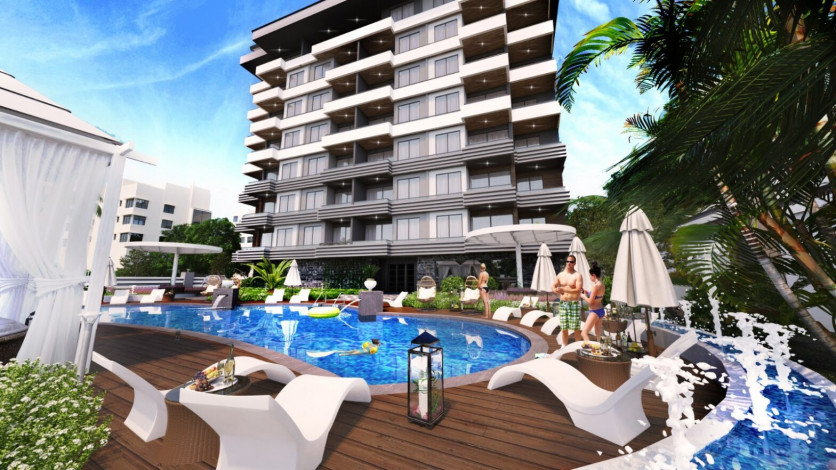 Новый проект жилого комплекса с хорошей инфраструктурой в районе Авсаллар, 48-85 м2 - Ракурс 8