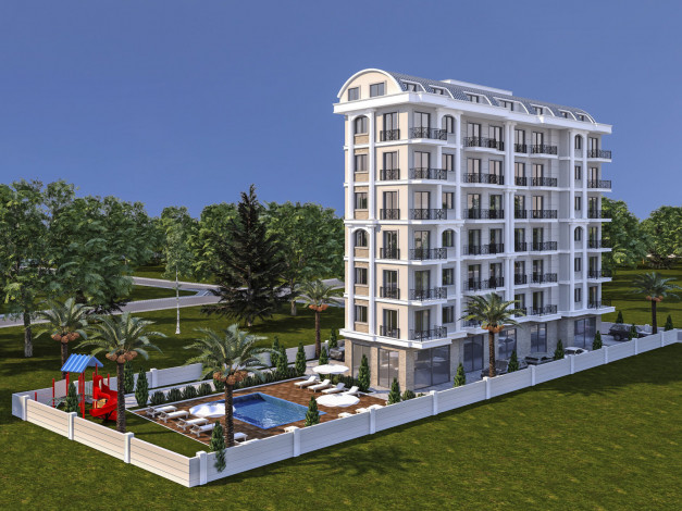 Новый проект стартует в феврале 2022 года в районе Махмутлар! 52-145 м2 - Ракурс 2