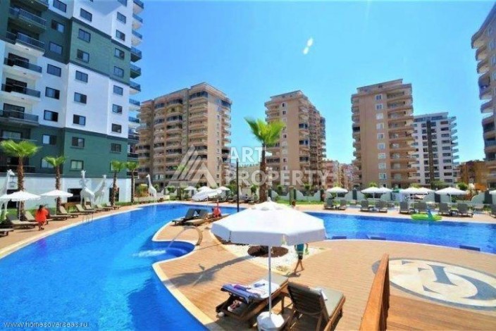Квартира 1+1 с видом на море и бассейн, 55 м². Махмутлар, Алания - Ракурс 8