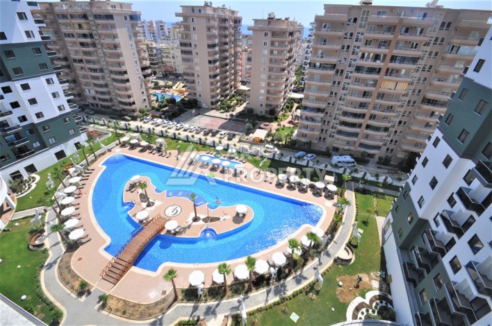 Квартира 1+1 с видом на море и бассейн, 55 м². Махмутлар, Алания - Ракурс 10