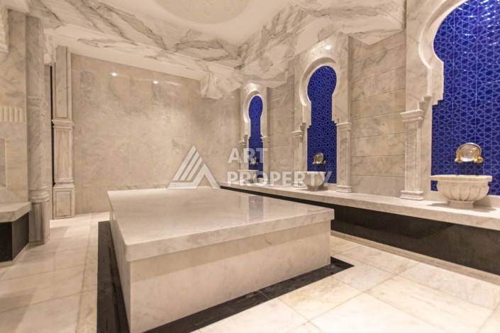 Квартира 1+1 с видом на море и бассейн, 55 м². Махмутлар, Алания - Ракурс 20