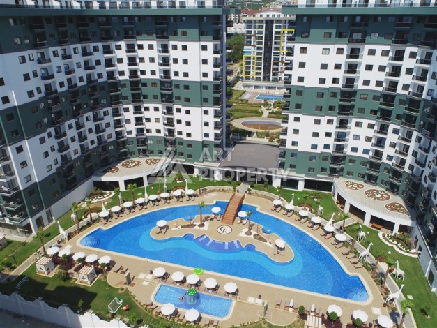 Квартира 1+1 с видом на море и бассейн, 55 м². Махмутлар, Алания - Ракурс 22