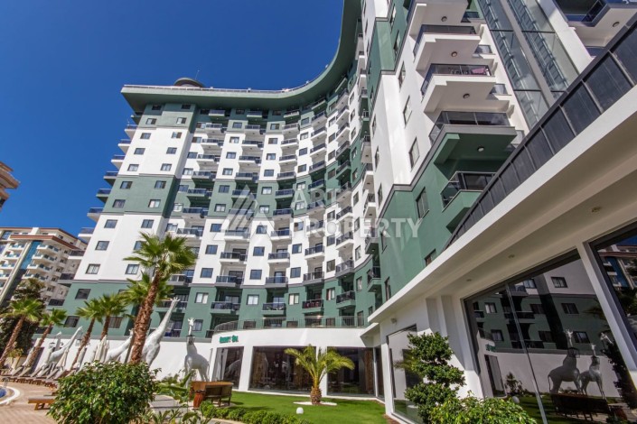 Квартира 1+1 с видом на море и бассейн, 55 м². Махмутлар, Алания - Ракурс 25