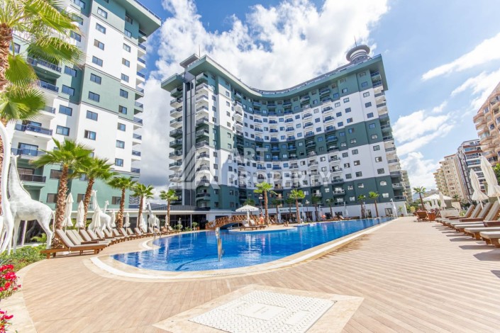 Квартира 1+1 с видом на море и бассейн, 55 м². Махмутлар, Алания - Ракурс 26