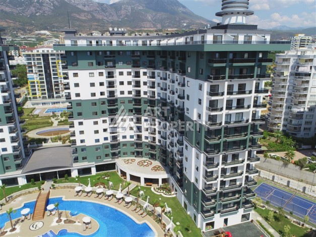 Квартира 1+1 с видом на море и бассейн, 55 м². Махмутлар, Алания - Ракурс 27