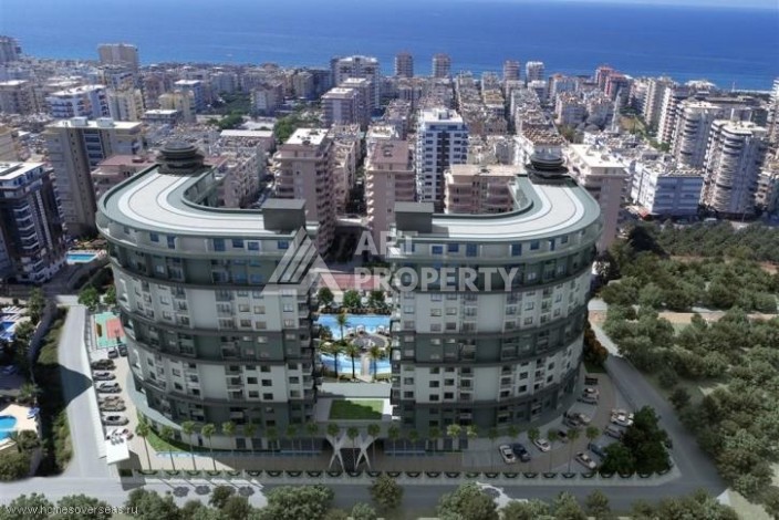 Квартира 1+1 с видом на море и бассейн, 55 м². Махмутлар, Алания - Ракурс 34