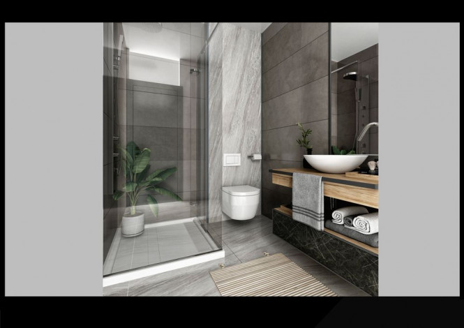 Апартаменты 1+1 на завершающем этапе строительства в одном из лучших комплексов Махмутлара по ценам дешевле, чем у застройщика, 56-63 м2 - Ракурс 37