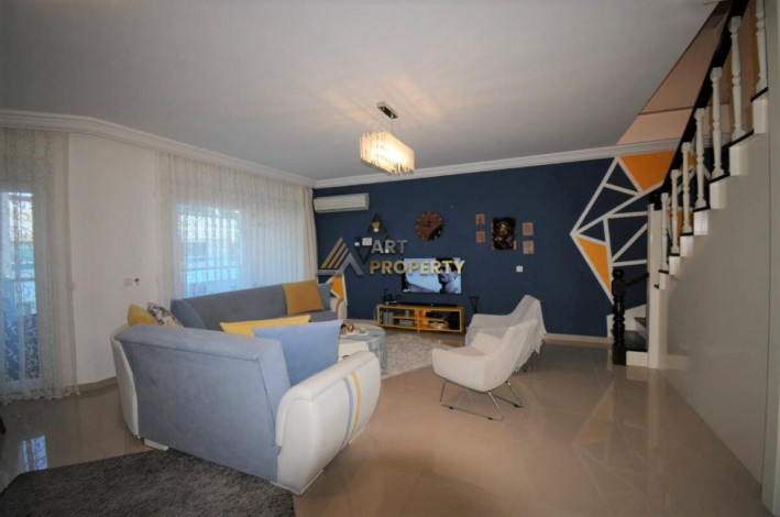 Меблированный дуплекс 2+1 в 250 метрах от моря в районе Кестель, 120 м2 - Ракурс 2