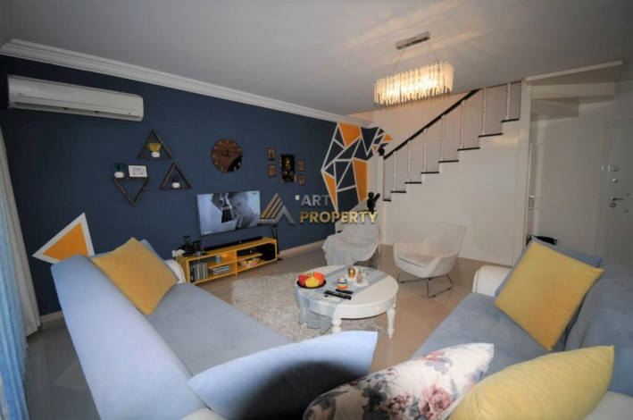 Меблированный дуплекс 2+1 в 250 метрах от моря в районе Кестель, 120 м2 - Ракурс 3