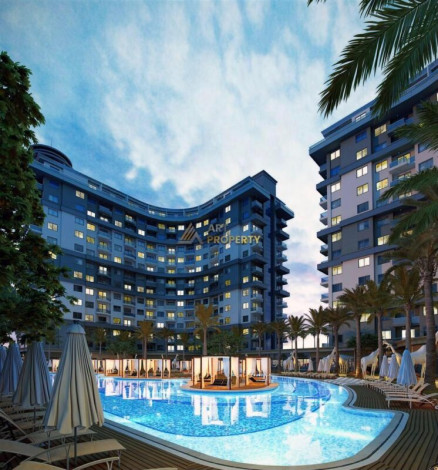 Двухкомнатная квартира в комплексе c инфраструктурой уровня отеля 5 звезд в районе Махмутлар, 55 м2 - Ракурс 14