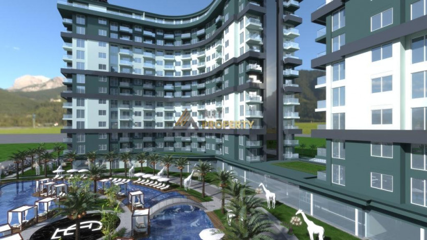 Двухкомнатная квартира в комплексе c инфраструктурой уровня отеля 5 звезд в районе Махмутлар, 55 м2 - Ракурс 42