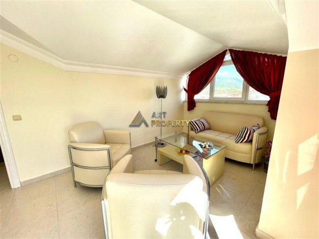 Меблированный дуплекс 3+1 с видом на горы и море в районе Тосмур, 130 м2 - Ракурс 13