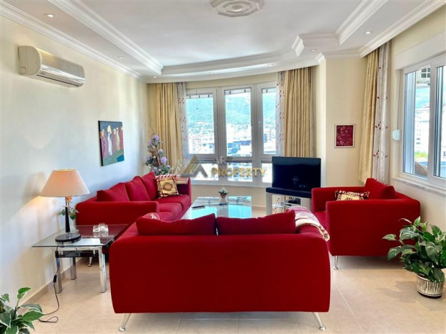 Меблированный дуплекс 3+1 с видом на горы и море в районе Тосмур, 130 м2 - Ракурс 25