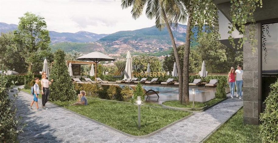 Двухкомнатная квартира в стоящемся комплексе с районе Оба, 50 м2 - Ракурс 3