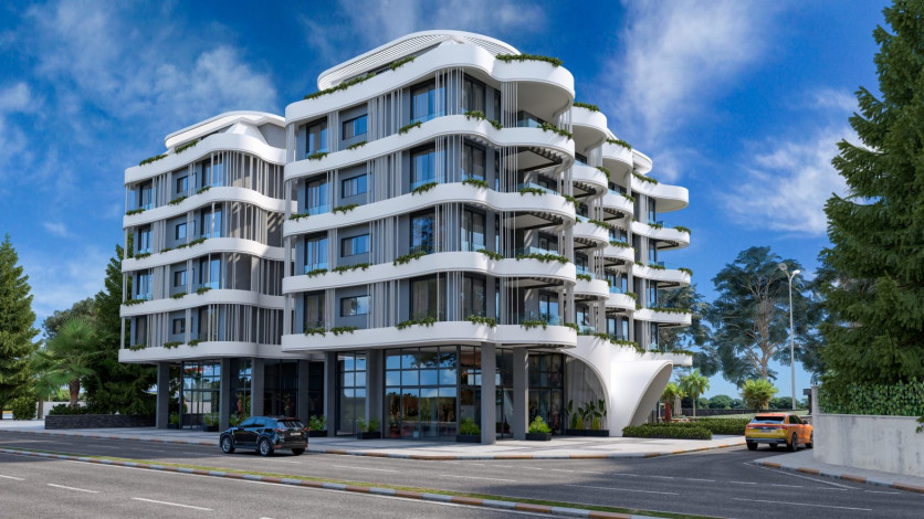 Наша гордость! Проект премиум класса Nordic Art на этапе строительства в районе Каргыджак на первой линии моря, 68-181 м2 - Ракурс 2