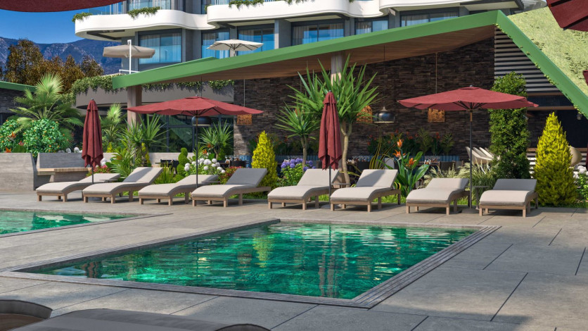 Наша гордость! Проект премиум класса Nordic Art на этапе строительства в районе Каргыджак на первой линии моря, 68-181 м2 - Ракурс 7