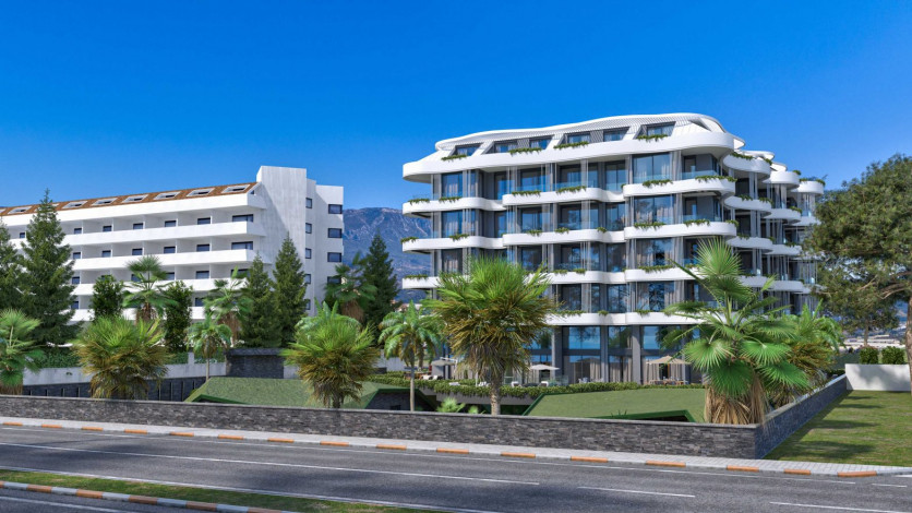 Наша гордость! Проект премиум класса Nordic Art на этапе строительства в районе Каргыджак на первой линии моря, 68-181 м2 - Ракурс 10