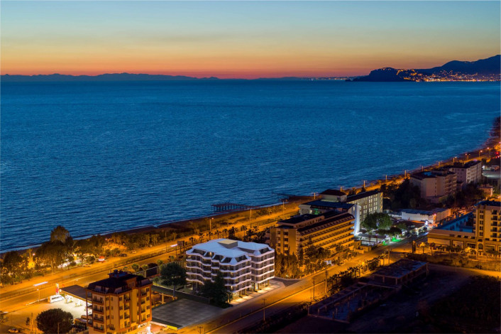 Наша гордость! Проект премиум класса Nordic Art на этапе строительства в районе Каргыджак на первой линии моря, 68-181 м2 - Ракурс 15