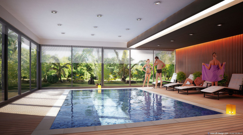 Трехкомнатная квартира 2+1 в жилом комплексе с богатой инфраструктурой в районе Авсалар, 110м2 - Ракурс 16