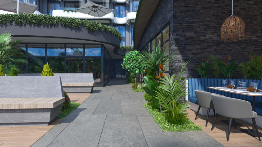 Наша гордость! Проект премиум класса Nordic Art на этапе строительства в районе Каргыджак на первой линии моря, 68-181 м2 - Ракурс 22