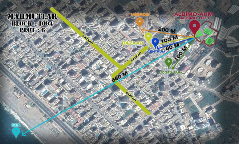 Апартаменты 1+1 на завершающем этапе строительства в одном из лучших комплексов Махмутлара по ценам дешевле, чем у застройщика, 56-63 м2 - Ракурс 47