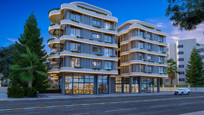 Наша гордость! Проект премиум класса Nordic Art на этапе строительства в районе Каргыджак на первой линии моря, 68-181 м2 - Ракурс 30