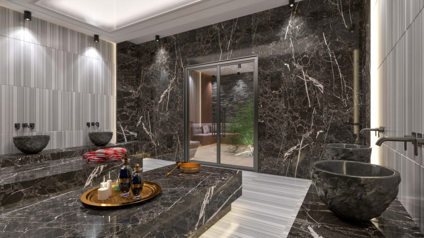 Наша гордость! Проект премиум класса Nordic Art на этапе строительства в районе Каргыджак на первой линии моря, 68-181 м2 - Ракурс 47