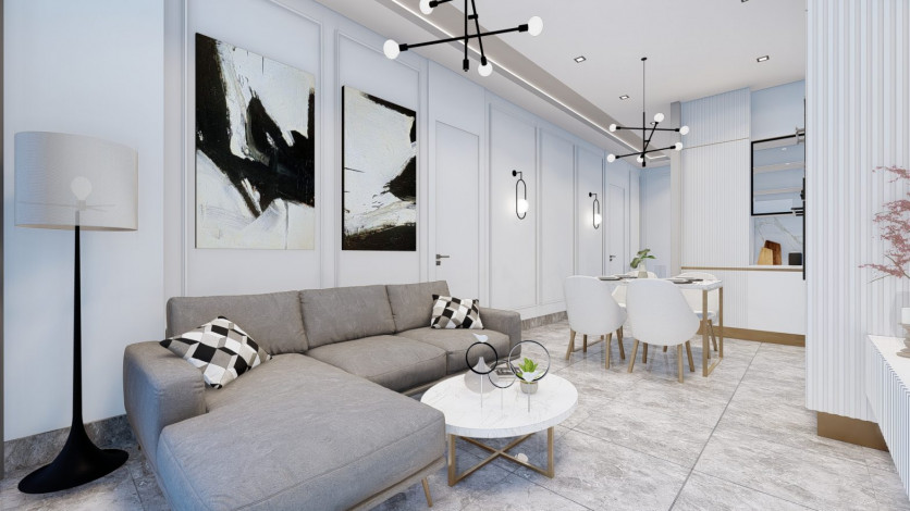 Наша гордость! Проект премиум класса Nordic Art на этапе строительства в районе Каргыджак на первой линии моря, 68-181 м2 - Ракурс 52