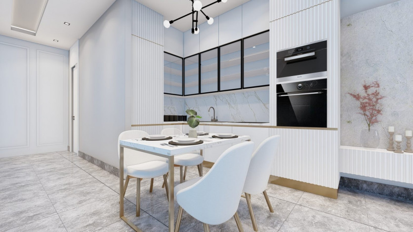 Наша гордость! Проект премиум класса Nordic Art на этапе строительства в районе Каргыджак на первой линии моря, 68-181 м2 - Ракурс 53