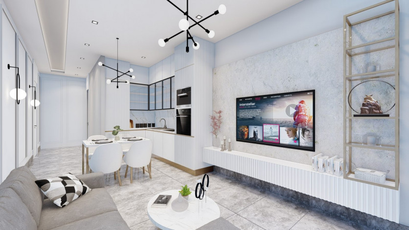 Наша гордость! Проект премиум класса Nordic Art на этапе строительства в районе Каргыджак на первой линии моря, 68-181 м2 - Ракурс 54